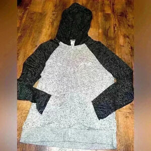 Victoria Secret PINK black and grey thin hooded jacket